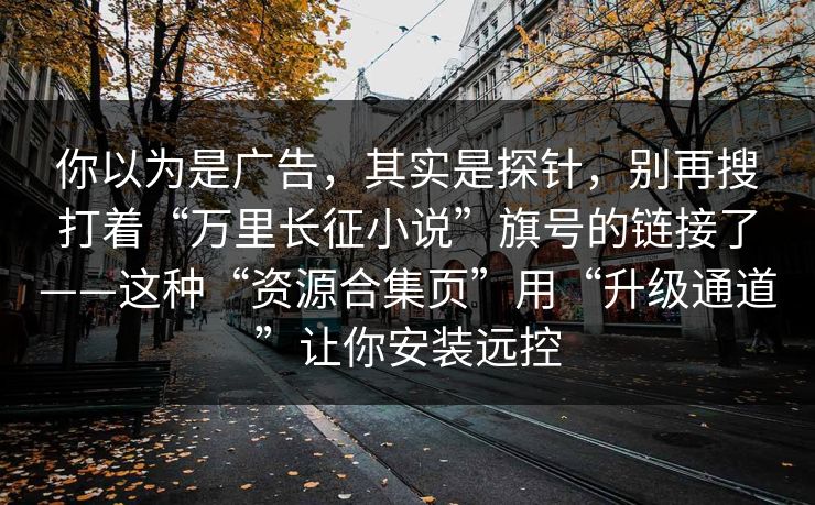 你以为是广告，其实是探针，别再搜打着“万里长征小说”旗号的链接了——这种“资源合集页”用“升级通道”让你安装远控
