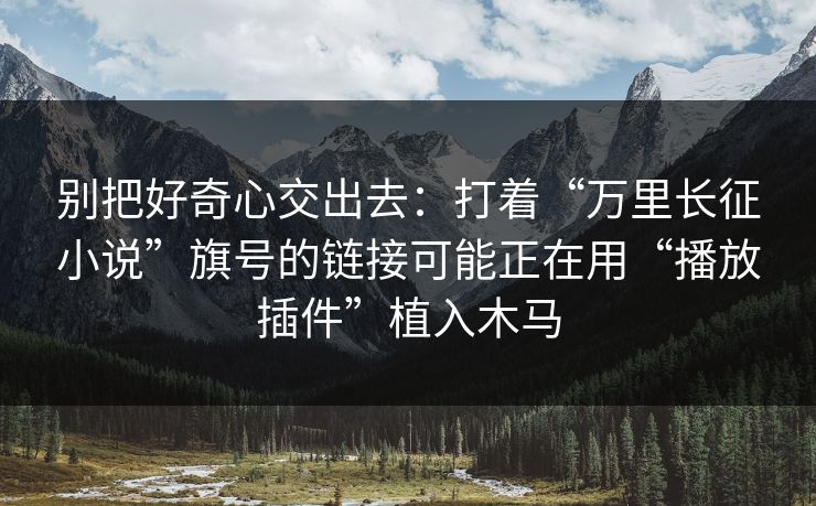 别把好奇心交出去：打着“万里长征小说”旗号的链接可能正在用“播放插件”植入木马