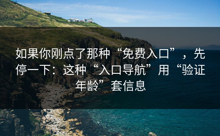 如果你刚点了那种“免费入口”，先停一下：这种“入口导航”用“验证年龄”套信息